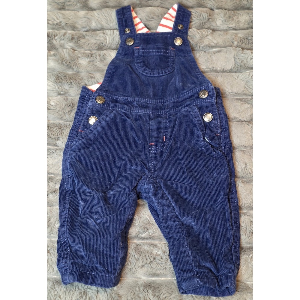 BABY BODEN Kids 3-6 Months Overalls Corduroy Snap Buttons 100% Cotton Navy Blue